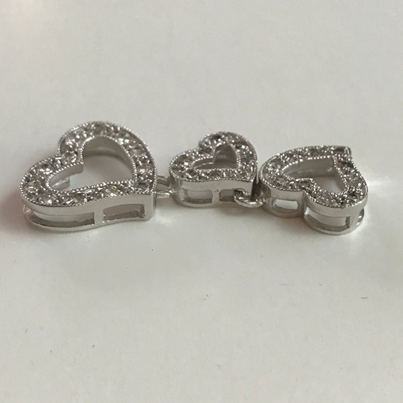 Heart silver Rhodium pendant with cubic zirconia!. - Picture 4 of 4